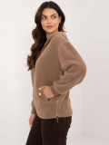 Beige Winterjacke mit Kapuze