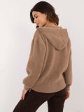 Beige Winterjacke mit Kapuze