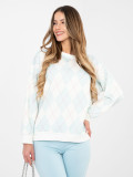 Damen-Sweatshirt in Mint mit geometrischem Muster