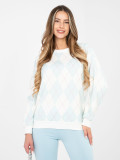 Damen-Sweatshirt in Mint mit geometrischem Muster