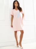 Rosa Sommerkleid mit Taschen und V-Ausschnitt