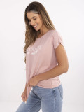 Stylisches T-Shirt mit Aufdruck in hellrosa