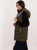 Steppweste mit Kapuze khaki