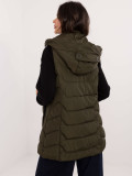 Steppweste mit Kapuze khaki