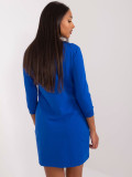 Kobaltblaues Minikleid mit 3/4-Ärmeln