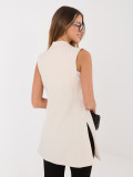 Elegante beigefarbene Weste mit Futter