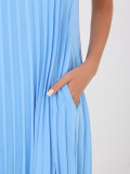 Blaues ärmelloses Cocktail-Midikleid