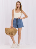 Blaue Damen-Jeansshorts mit Kordelzug