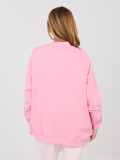 Langes rosa Sweatshirt mit Stehkragen