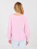 Rosa Strickpullover mit V-Ausschnitt