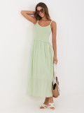 Pistaziengrünes Maxi-Trägerkleid