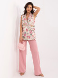 Elegante rosa Weste mit Blumenmuster
