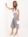 Graue Culotte-Jeans mit hohem Bund