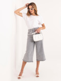Graue Culotte-Jeans mit hohem Bund