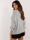 Stylischer grauer Pullover mit Bindung