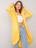Gelbes langes Kapuzen-Sweatshirt mit Reißverschluss