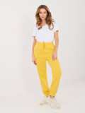 Gelbe Jogginghose mit hohem Bund und Seitentaschen