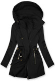 Damen-Parka mit Golddetails Schwarz