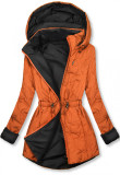 Parkajacke in gesteppter Optik orange/schwarz