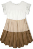 Kleid mit Color-Blocking-Optik cappuccino/braun