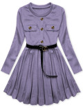 Mädchenkleid mit Gürtel Lila