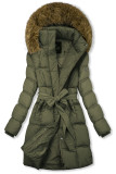 Winterjacke mit Gürtel Khaki