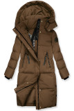 Schokoladenbraune Damen-Winterjacke im Langschnitt BLIZZARD