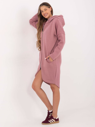 RUE PARIS Lange rosa Kapuzenpullover