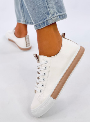 Sneakers aus Öko-Leder CELIA weiß/champagner