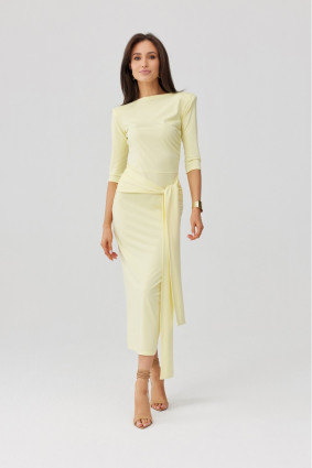 Gelbes Midi-Kleid Lidiana