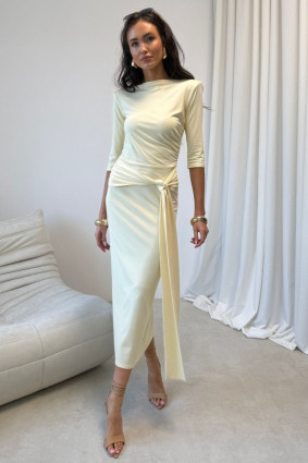 Midi-Kleid in Hellgelb