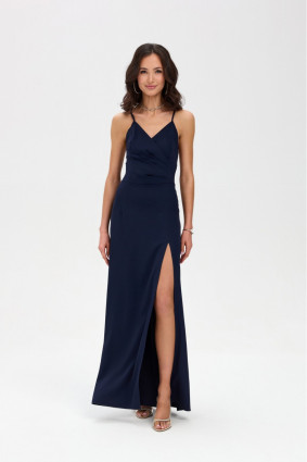 Maxikleid in Dunkelblau mit Trägern