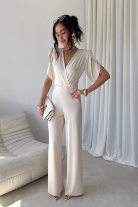 Vanillefarbener Jumpsuit Amaris