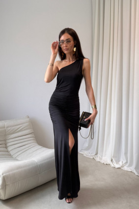 Schwarzes Maxikleid