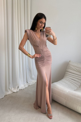 Noelia – Maxi-Kleid in Mokka