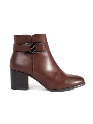 Braune Ankle Boots Sergio Leone mit Absatz