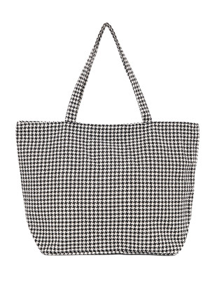 Strandtasche in Schwarz-Weißen Karos