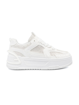 Weiße Sneakers mit Spitze