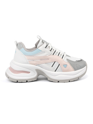 Pastellfarbene Sportschuhe mit Plateau
