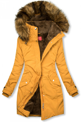 Winterparka mit Gummi in der Taille gelb