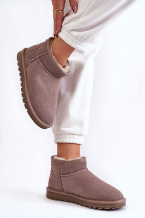 Graue niedrige Wildleder-Snowboots