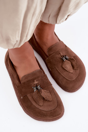 Barefoot-Mokassin aus echtem Wildleder, braun