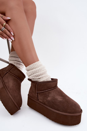 Snowboots aus echtem Wildleder in Braun