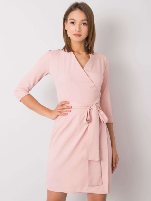 Rosa Midi-Kleid mit Bindung