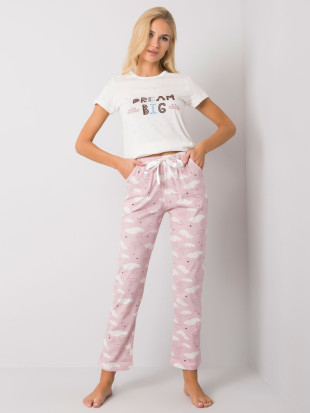 Weiße Damen-Pyjama mit Muster