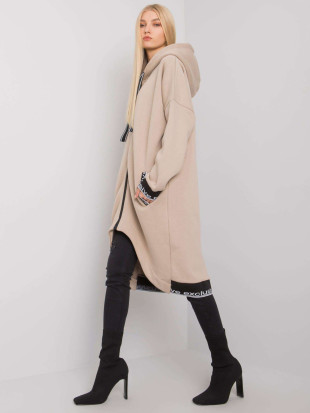 Beige Damen Zip-Hoodie