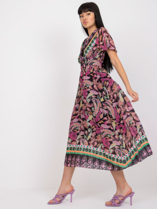Ausgestellte Midi-Kleid mit Blumenmuster