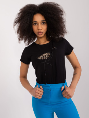 Stylische schwarze Bluse mit Applikation