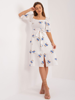Blumen Midi Kleid mit kurzen Ärmeln