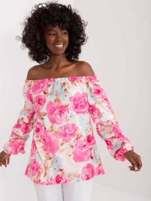 Rosa Bluse mit Blumenmuster